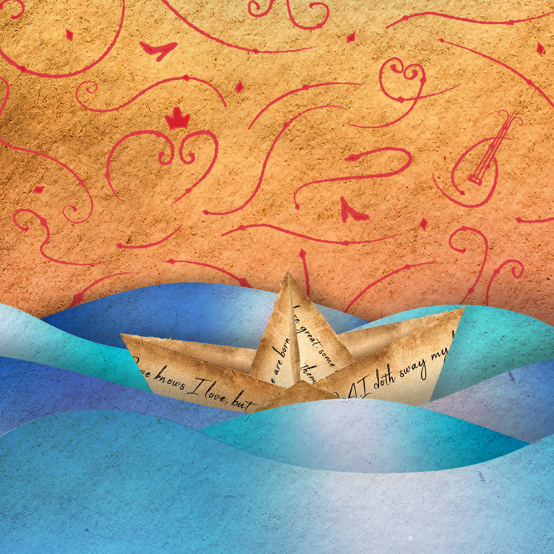 paper boat on waves