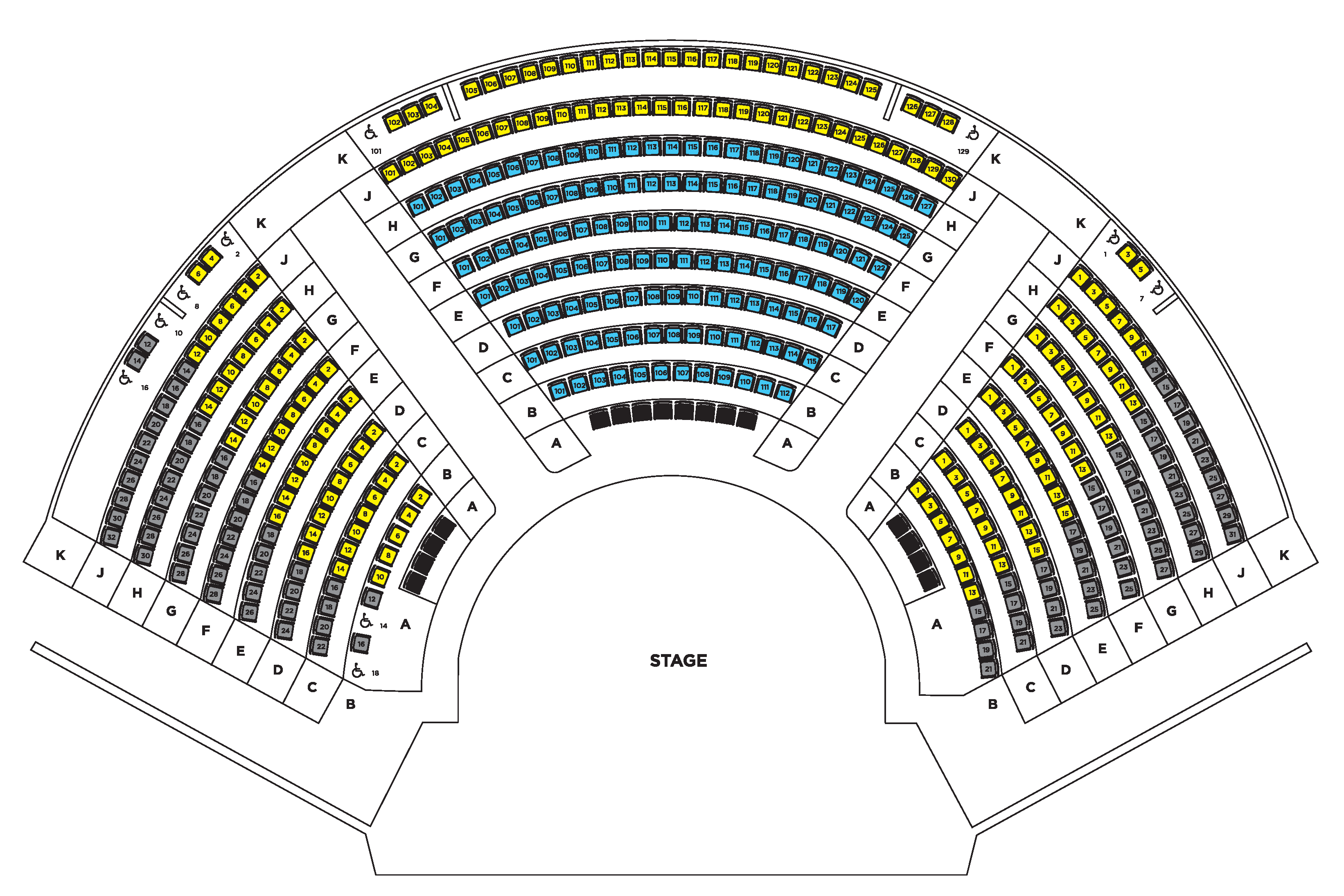 2022 Ewing Theatre Seating Map
